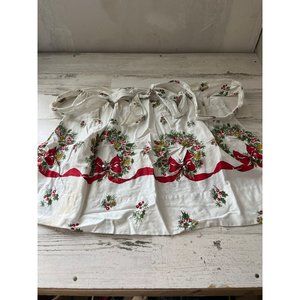 White red holiday apron with bells